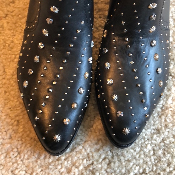 Sam Edelman Brian Western black silver stud Boot bootie shoe 6 and 6.5 cowboy - Picture 7 of 7